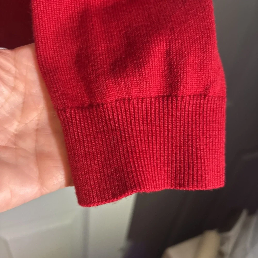 Brooks Brothers Men's Red Extra Fine Italian Merino Wool Blend Sweater‎ Sz M
